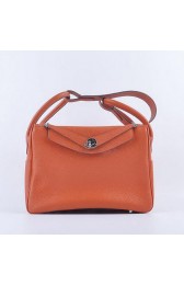 Hermes Lindy 30CM Grainy Leather Shoulder Bag H6207 Orange VS04032