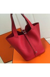 Hermes Picotin Lock 22 Tote Bag Togo Leather Red HP1112 VS06229