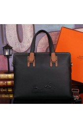 High Quality Hermes Briefcase Original Calf Leather HM9817 Black VS05210