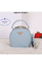 High Quality Prada Saffiano Leather Hobo Bag BL0896 Light Blue VS07642