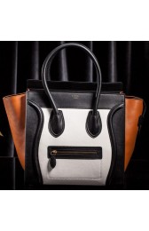 Imitation AAA Celine Luggage Micro Boston Bag Original Goat Leather CLT3307 White&Black&Brown VS06634