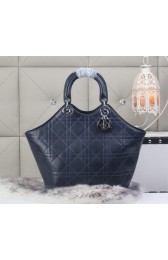 Imitation Dior Panarea Sheepskin Leather Tote Bag CD6618 Royal VS04793