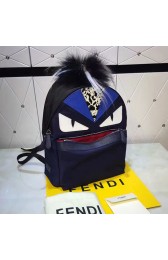 Imitation Fendi Backapck in Nylon and Leather with Blue Bag Bugs Eyes 231010 VS00909
