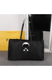 Imitation Fendi KARLITO Fabric Shopper Bag FD2978 Black VS06149