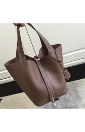 Imitation Luxury Hermes Picotin Lock 22 Tote Bag Togo Leather Coffee HP1112 VS06349