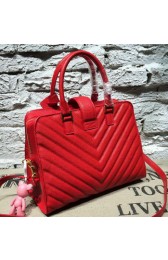 Imitation Saint Laurent Cabas Cannage Pattern Leather Top Handle Bag Y2764 Red VS05839