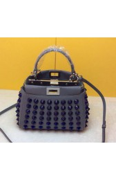 Imitation Top Fendi mini Peekaboo Bag Nappa Leather F520885P Blue VS09120