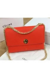 Knockoff Celine Pocket Flap Bag Original Leather C96556 Orange VS06837
