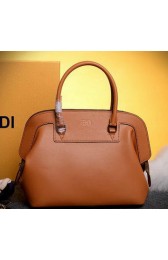 Knockoff Fendi Adele mini Tote Bags Pebbled Leather 8BHN246 Wheat VS07312