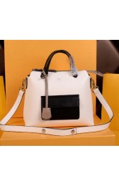 Knockoff Fendi Original Leather Tote Bag with Front Pocket F2351 White VS07920