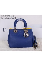 Knockoff Top Dior mini Diorissimo Bag Grainy Leather CD0525 Blue VS05687