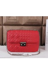MISS DIOR Shoulder Bag Lambskin Leather D6066 Red VS09612