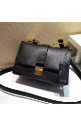 Miu Miu Goat Leather Shoulder Bag Black 5BH609 VS07880