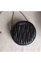 Miu Miu Matelasse Nappa Leather Round Little Bag Black 5BH031 VS06236