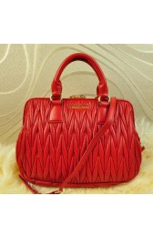 miu miu Matelasse Nappa Leather Top-handle Bag M9311 Red VS06154