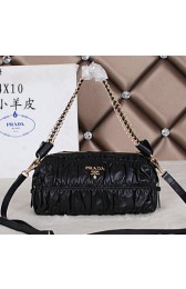 Prada BN3013 Gaufre Lambskin Leather Shoulder Bags Black VS07431