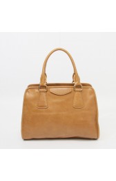 Prada Import Original Burnished Leather Tote Handbag BN2205 in Brown XZ VS06660