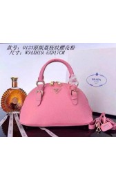 PRADA Litchi Leather Top Handle Bag BN0123 Pink VS08425