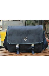 Prada Nylon Fabric Messenger Bag VA0768 Royal VS09874