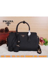 Prada Original Grainy Leather Boston Bags BN6804 Black VS05180