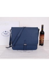 PRADA Original Saffiano Leather Messenger Bag VA3081 Royal VS02701