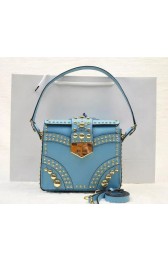 Prada Saffiano Leather Flap Bag B5045M Light Blue VS05600