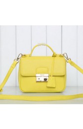 Prada Saffiano Leather Flap Bag BN0960 Yellow VS05319