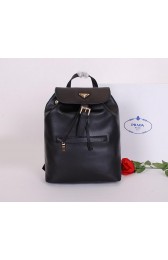 Prada Soft Calf Leather Backpack BZ032L Black VS07030
