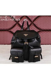 Prada Soft Calf Leather Backpack BZ2811 Black VS01012