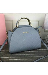 Replica AAA Miu Miu Calf Leather Top Handle Bag Blue M6900 VS07047