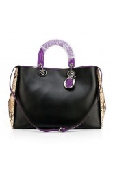 Replica Best Dior Jumbo Diorissimo Bag in Snake Leather CD0901 Black VS06420