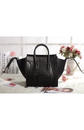 Replica Celine Luggage Phantom Square Tote Bag 3341 in Black Original Import Palm Skin Leather VS05345