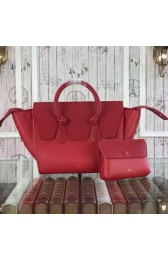 Replica Celine Tie Top Handle Bags Original Leather CT98314 Red VS08842