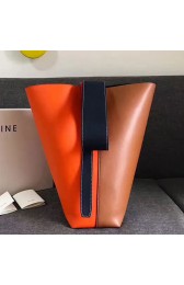 Replica Celine Twisted Cabas Orange and Brown Smooth Calfskin 030403 VS04381