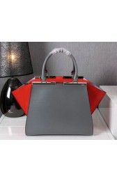 Replica Fashion Fendi 3Jours Tote Bag Calfskin Leather F1131 Orange&Grey VS08207