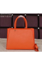 Replica Fendi 2Jours Tote Bag Original Leather 8B8935S Orange VS08078