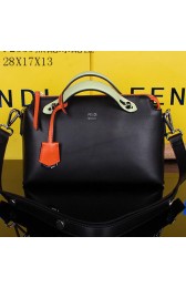 Replica Fendi By The Way Tote Bag Calfskin Leather F2350 Black&Orange VS05473
