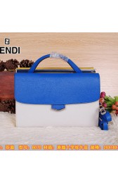 Replica Fendi Demi Jour Bag Saffiano Leather F6070 Blue&White VS05680