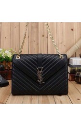 Replica Luxury Yves Saint Laurent Classic Monogramme Flap Bag Y26584 Black VS07203