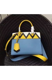 Replica Prada Esplanade Saffiano and Calf Leather Bag Blue and Yellow 1BA046 VS08979