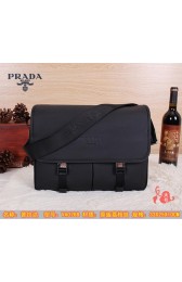 Replica Prada Grainy Leather Messenger Bag VA0768 Black VS05323