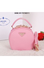 Replica Prada Saffiano Leather Hobo Bag BL0896 Pink VS00506