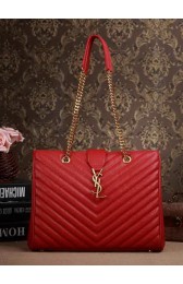 Replica Saint Laurent Classic Monogramme Shopping Tote Bag Cannage Pattern Y5481 Red VS07198