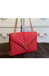 Replica YSL Classic Monogramme Flap Bag Cannage Pattern 311224 Red VS06893