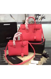 Saint Laurent Classic Sac De Jour Bag in Hot Pink Grained Leather Y122240 VS09273