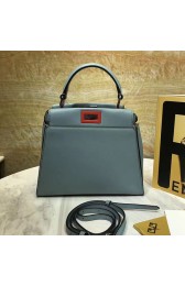 Sale 1:1 Fendi Peekaboo Tote Bag Light Blue Original Leather F280503 VS08771