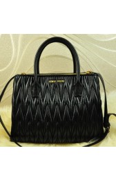 Sale 1:1 Replica miu miu Matelasse Leather Three Pocket Bags RN0941 Black VS04179