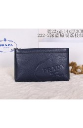 Top Prada Grainy Leather Clutch P2222 Royal VS05954