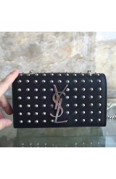 Top Yves Saint Laurent Studded Chain Shoulder Bag Black Y221280 VS07008