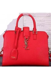 Yves Saint Laurent Medium Cabas Litchi Leather Tubular Bag Y26574 Red VS05091